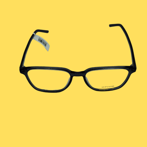 Opium Black Rectangle Eyeglasses Frame – Lightweight & Stylish