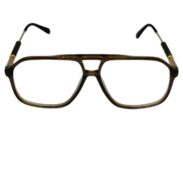 Classic Aviator-Style Full Rim Eyeglass Frame – Brown Transparent Finish